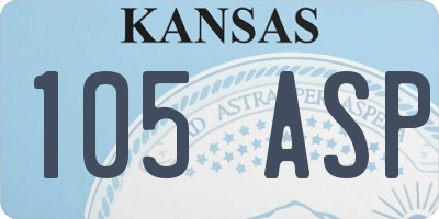 KS license plate 105ASP