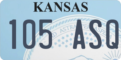 KS license plate 105ASQ