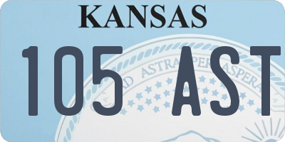 KS license plate 105AST