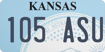 KS license plate 105ASU