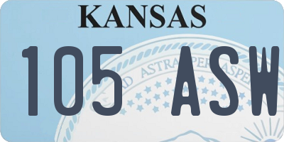 KS license plate 105ASW