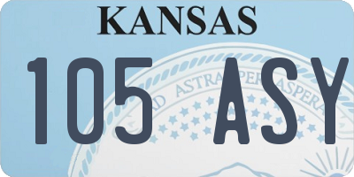 KS license plate 105ASY