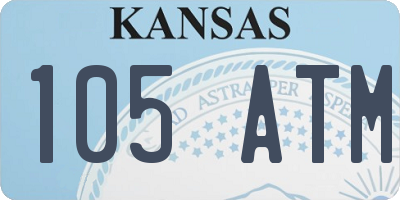 KS license plate 105ATM