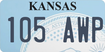 KS license plate 105AWP