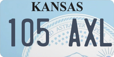 KS license plate 105AXL