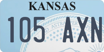 KS license plate 105AXN