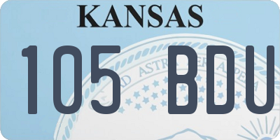 KS license plate 105BDU