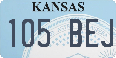 KS license plate 105BEJ