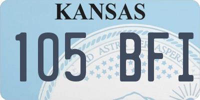 KS license plate 105BFI