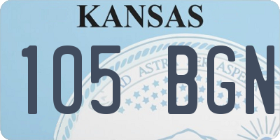 KS license plate 105BGN