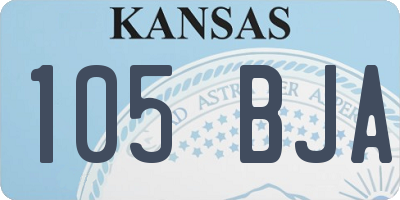 KS license plate 105BJA