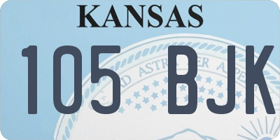 KS license plate 105BJK