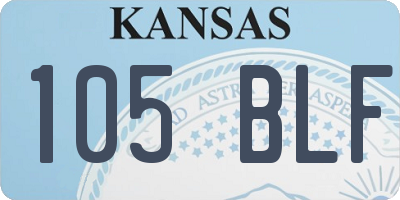 KS license plate 105BLF