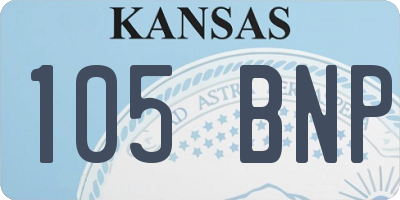KS license plate 105BNP