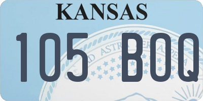 KS license plate 105BOQ