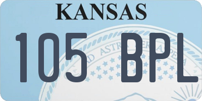 KS license plate 105BPL