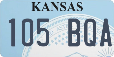 KS license plate 105BQA
