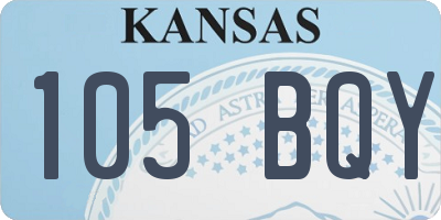 KS license plate 105BQY