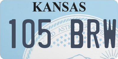 KS license plate 105BRW