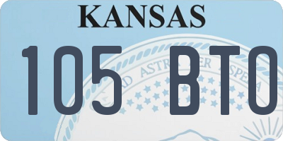 KS license plate 105BTO