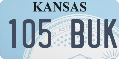 KS license plate 105BUK