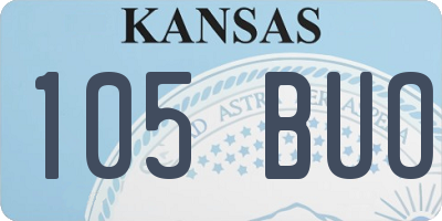 KS license plate 105BUO