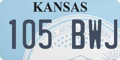 KS license plate 105BWJ