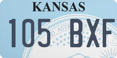 KS license plate 105BXF