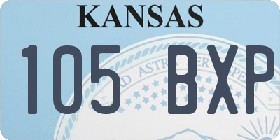 KS license plate 105BXP