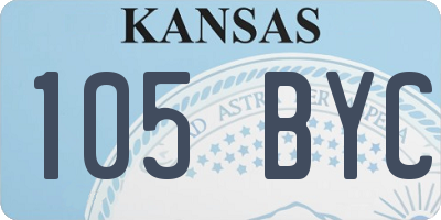 KS license plate 105BYC