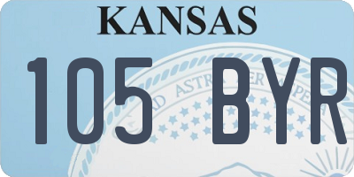 KS license plate 105BYR