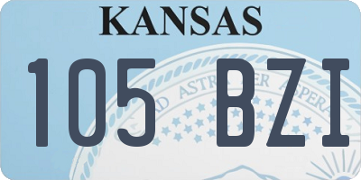 KS license plate 105BZI