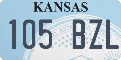 KS license plate 105BZL