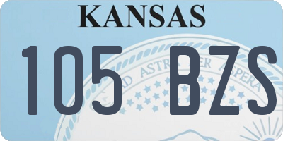 KS license plate 105BZS