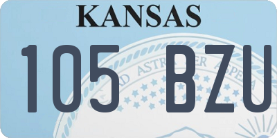 KS license plate 105BZU