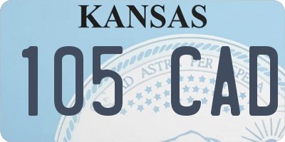 KS license plate 105CAD