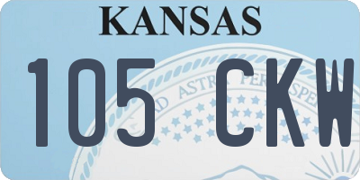KS license plate 105CKW