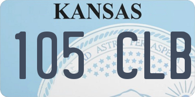KS license plate 105CLB