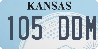 KS license plate 105DDM