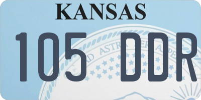 KS license plate 105DDR