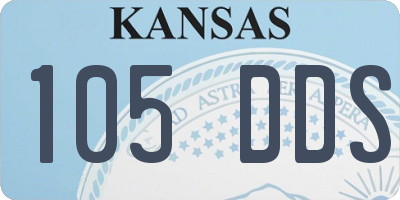 KS license plate 105DDS