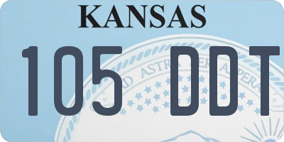 KS license plate 105DDT