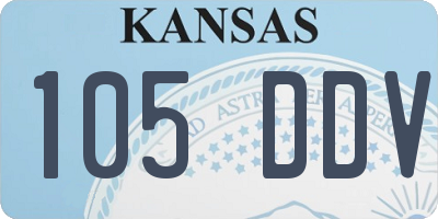 KS license plate 105DDV