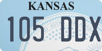 KS license plate 105DDX