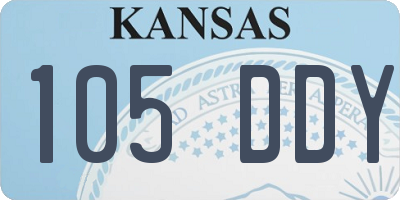 KS license plate 105DDY