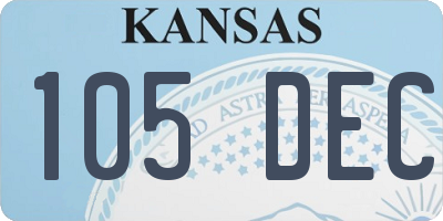 KS license plate 105DEC