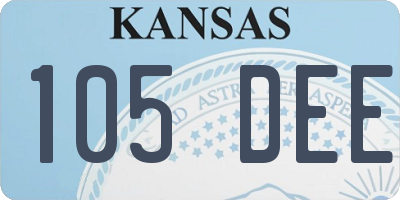 KS license plate 105DEE