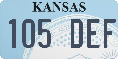 KS license plate 105DEF