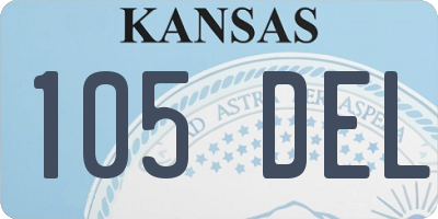 KS license plate 105DEL
