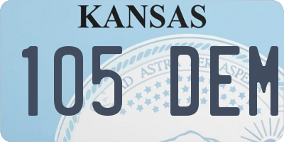 KS license plate 105DEM